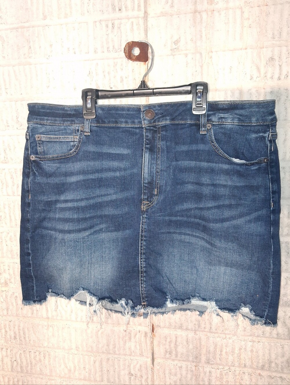 American Eagle Denim Mini Skirt - Blue Distressed Sz 20